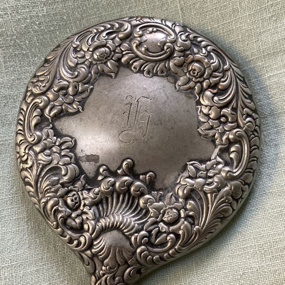 Antique Victorian Handheld Vanity Mirror - Picture 3 of 7